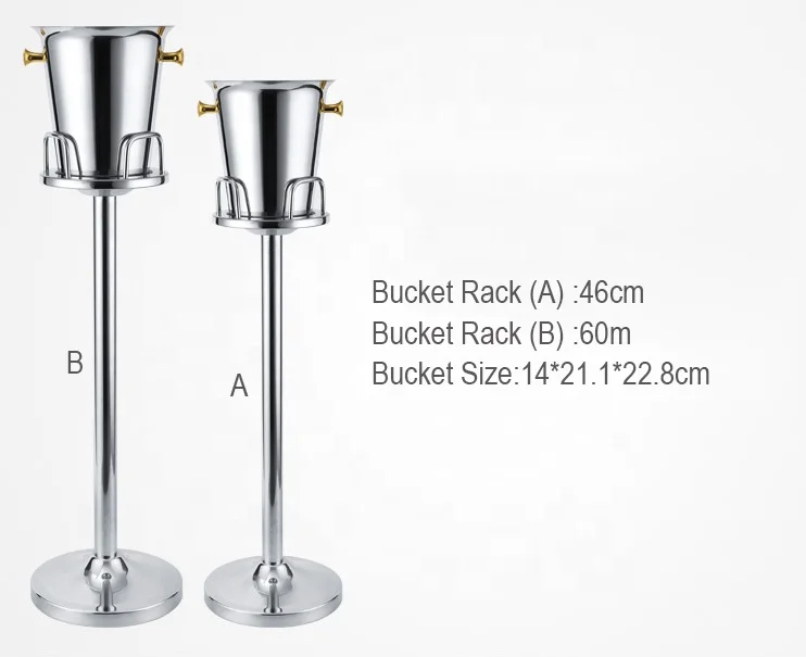 Stainless Steel British Double Wine Cooler with Stand Holder Metal Ice Bucket from China Manufacturer