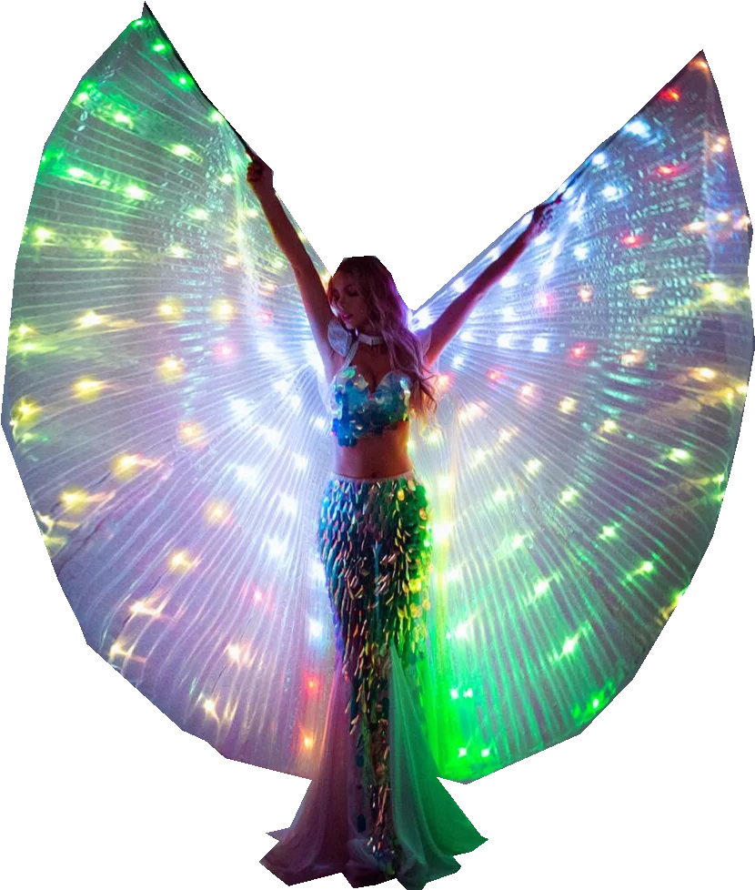 SHINYOU Smart LED Isis Wings Light Up Show Belly Dance Wing Rave Costumes 30 Colors Carnival Halloween
