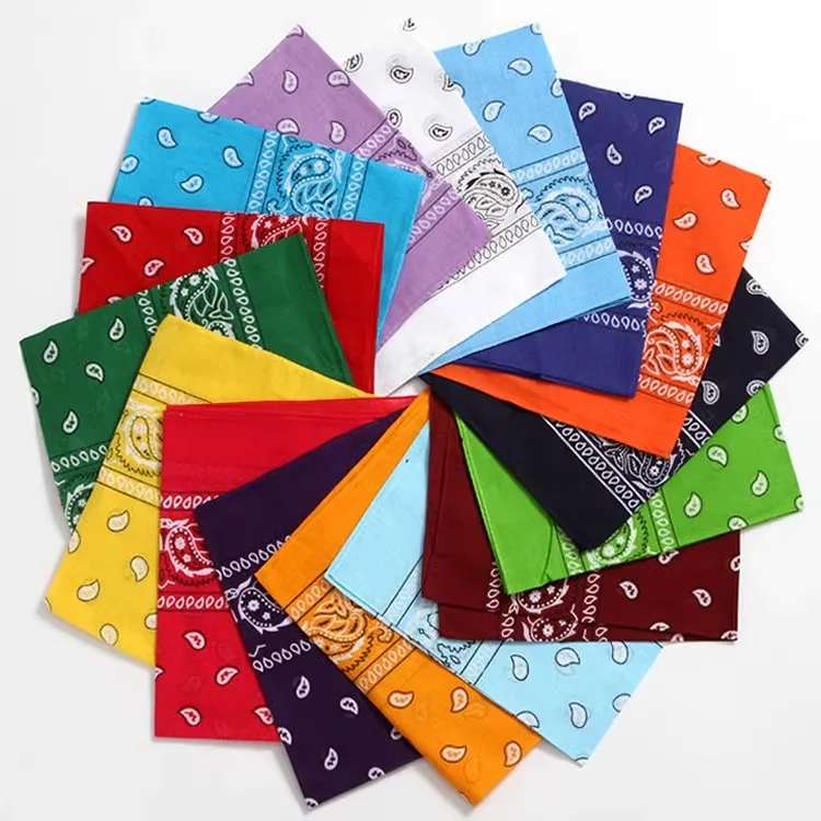 Custom Magic Bandana Scarf  Paisley Bandana Purse Cotton Orange White Bandana