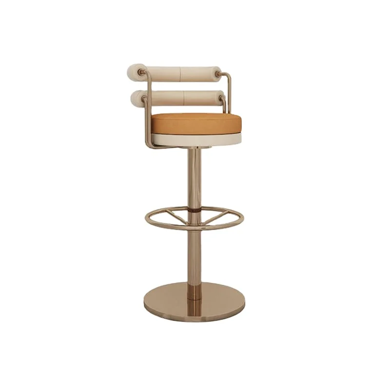 Wholesale china supplier revolving gold stainless steel support shelf modern home furniture bar chair
