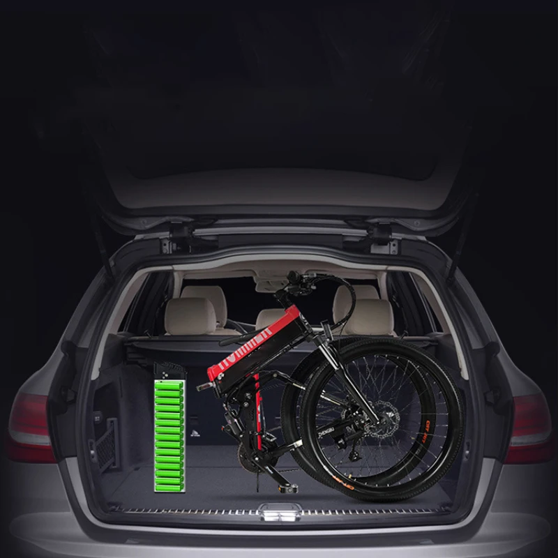 Brusshless Motor Full Shockingproof Frame Full Suspension Carbon Ce Aluminum Alloy Magnesium Alloy 26 Inch 1 Set Black and Red