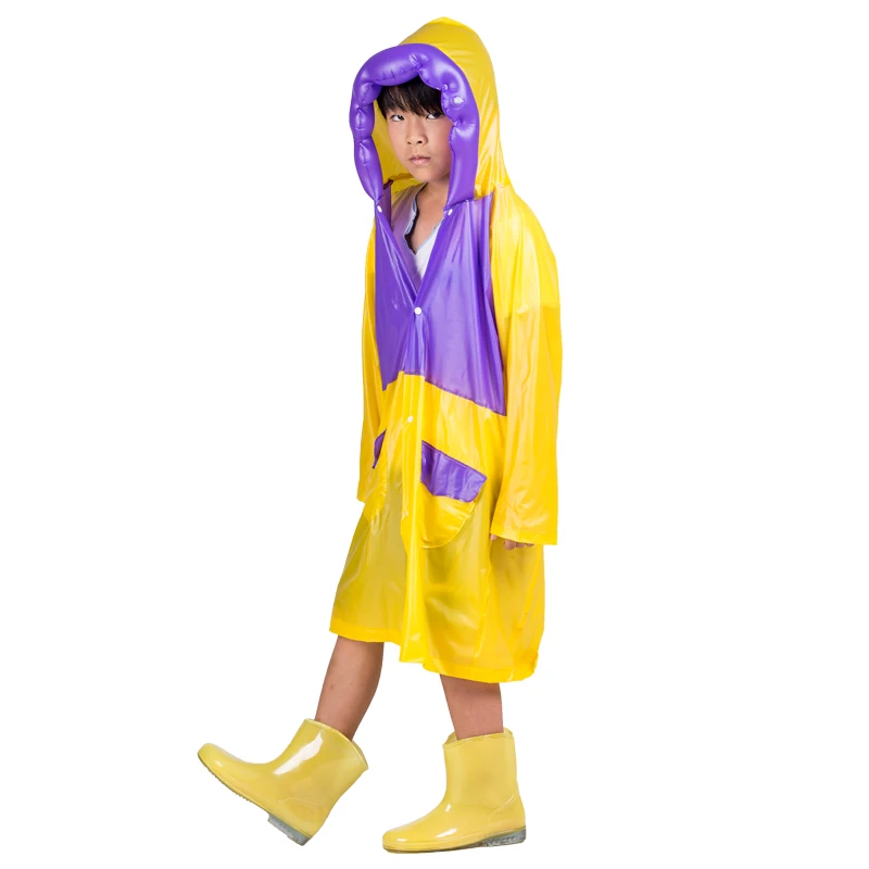 Best selling raincoat hoodie long style children rain coat for kids