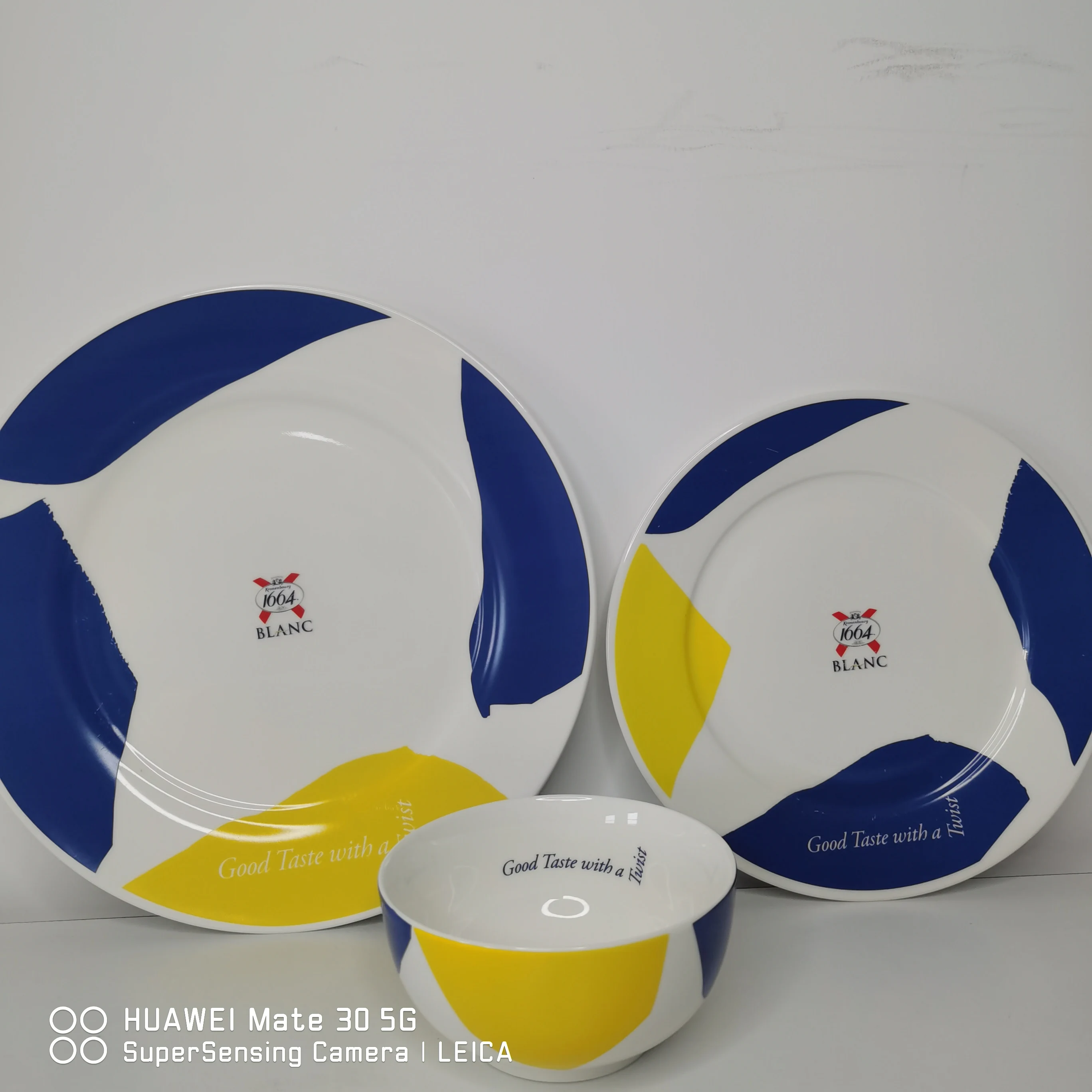 Wholesale 3pcs Glazed Plate Bowl China Porcelain Dinnerware Gift Set