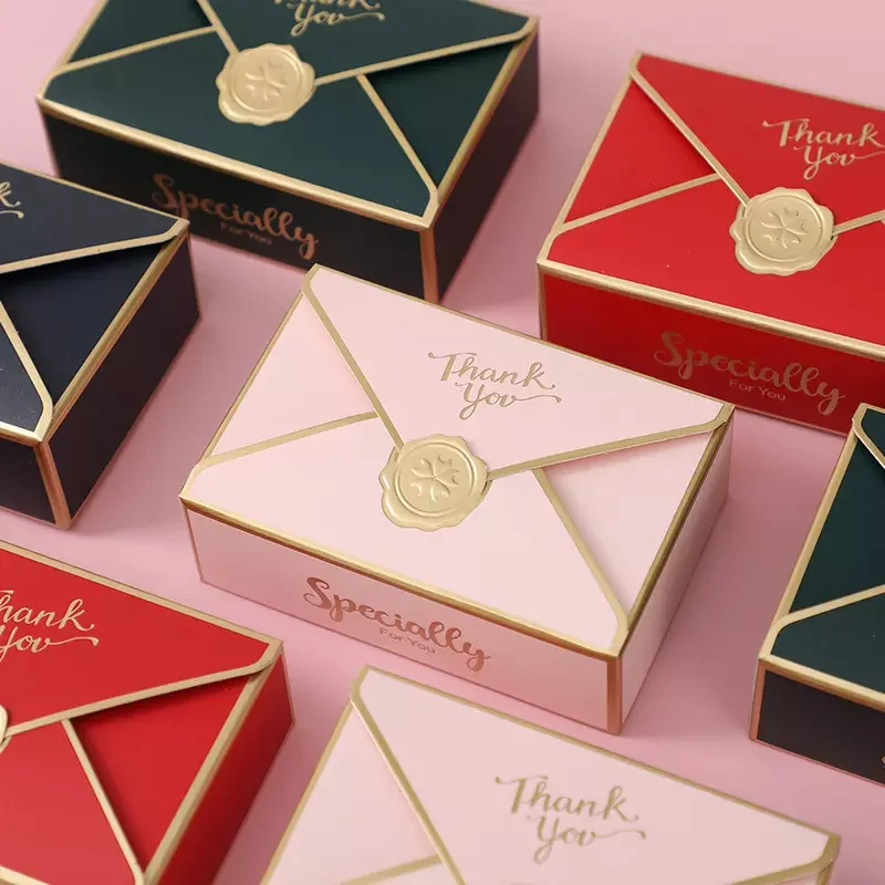 Custom Luxury European Creative Candy Envelope Gift Box Wedding Party Favors Chocolate Paper Gift Packing Cardboard Box