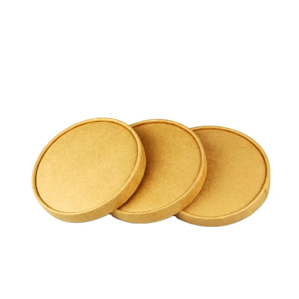custom printed biodegradable ice cream kraft paper soup lid
