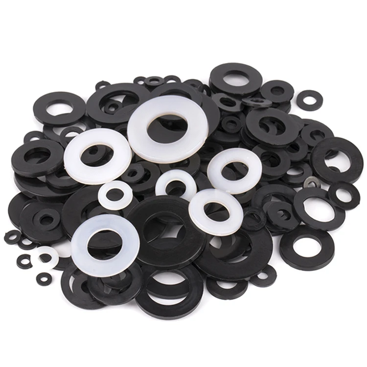 Black Plastic Nylon Flat Washer Plain Spacer Insulation thickened gasket M2 M3 M4 M5 M6 M8 M10 M12 M14