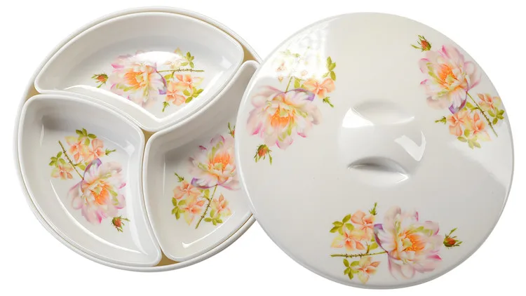 Fruit snacks wedding candy plate with lid melamine plates Plastic tray