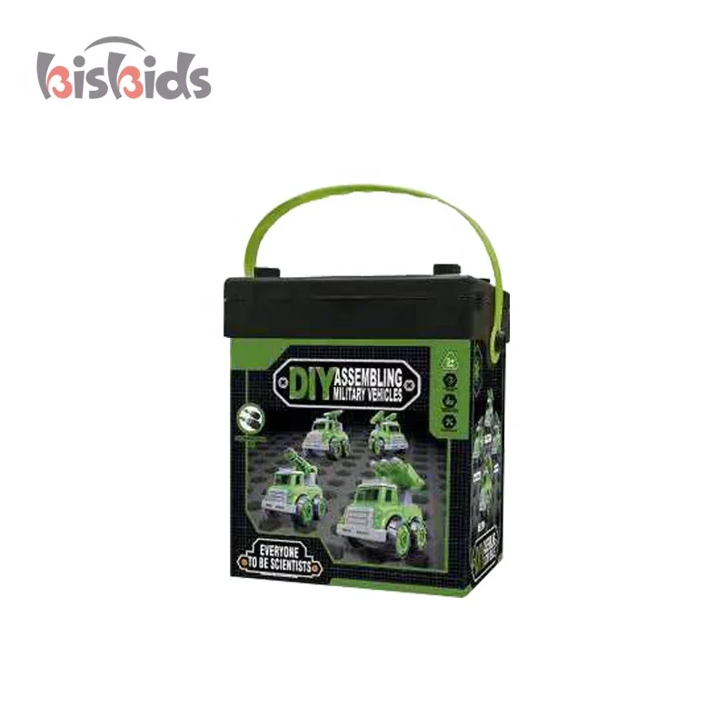 Education military combat artillery self-assembly vehicle assembled car plastic diy toys with tools