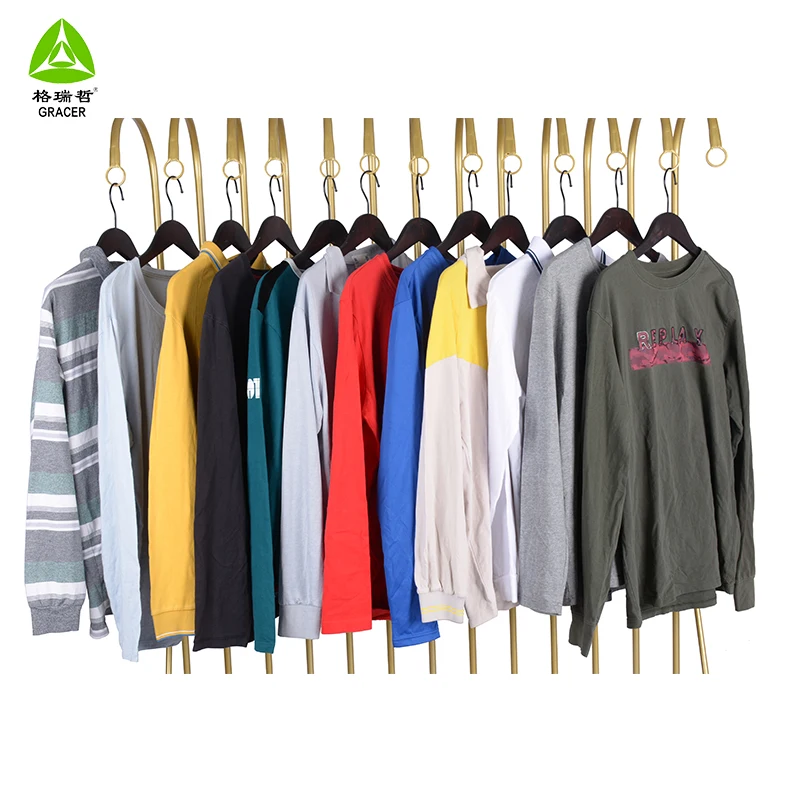 Cheap China Wholesale Used Clothing Bulk Second Hand Men Long Sleeve T Shirt