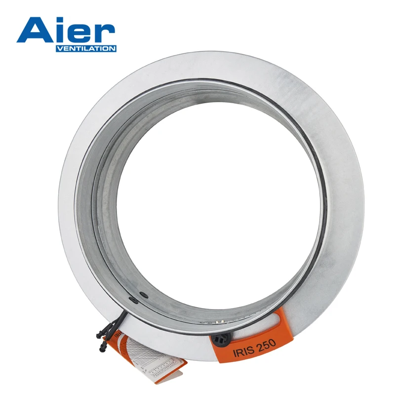 Galvanized steel Adjustable Iris Damper with Integral Airflow Pressure Taps 16 inch Duct