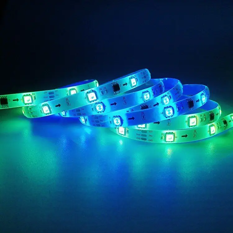 Оптовая продажа 12 В волшебная цветная светодиодная Гибкая Пиксельная лента Адресуемая rgb Светодиодная ws2811 19703 1903 IC пиксель ленточная