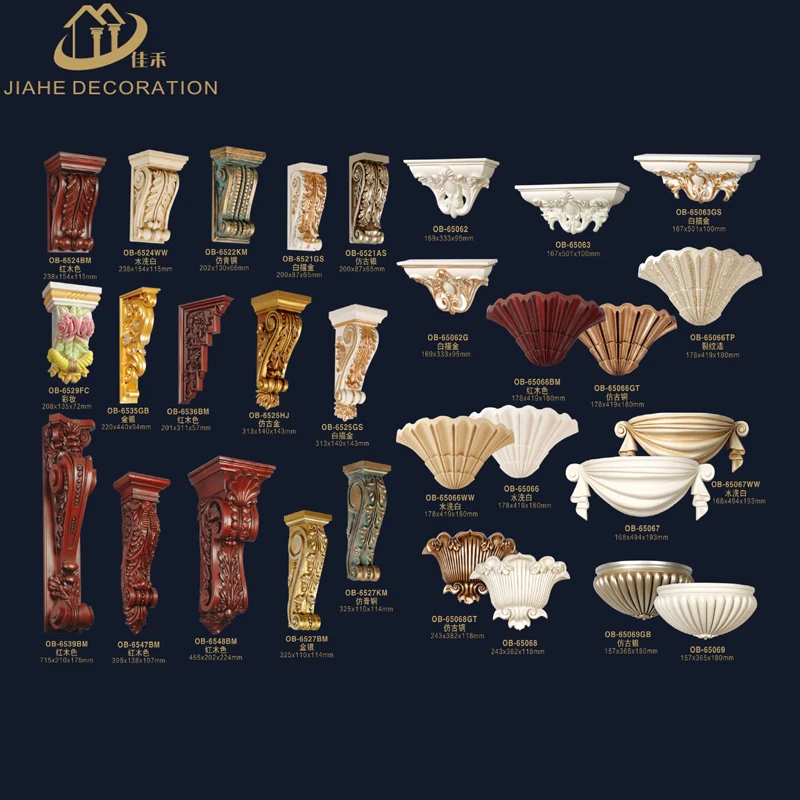 
China interior&exterior PU foam decorative carved corbel shelf scone wall shelves bracket shelf factory 