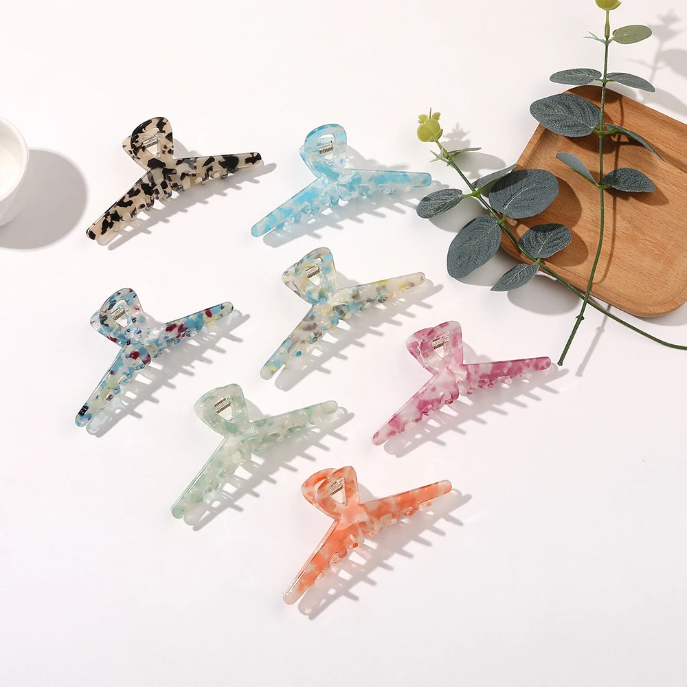 Hair Claw Clips Acrylic Hair Banana Barrettes Celluloid Butterfly Jaw Clips Tortoise Shell Grip Pin Teeth Clamp Leopard print