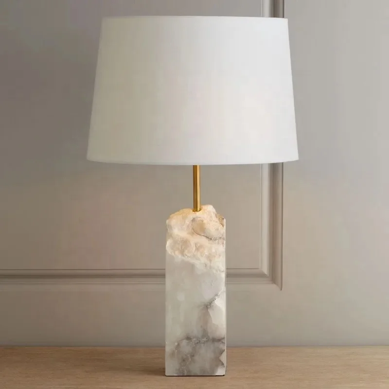 jansoul fancy alabaster marble table lamp for living room hotel villa decoration