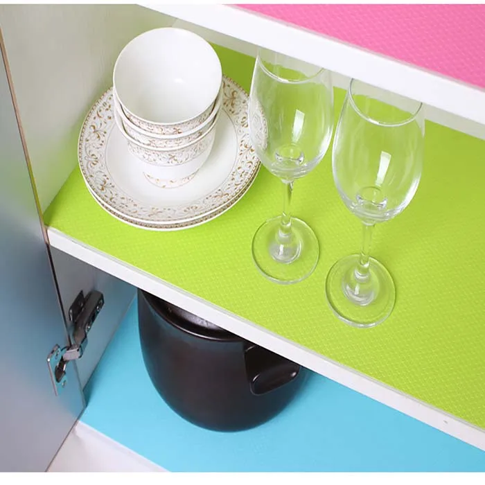 Easy to Cut Kitchen Cabinets Drawer Refrigerator EVA Shelf Liners Mats Roll