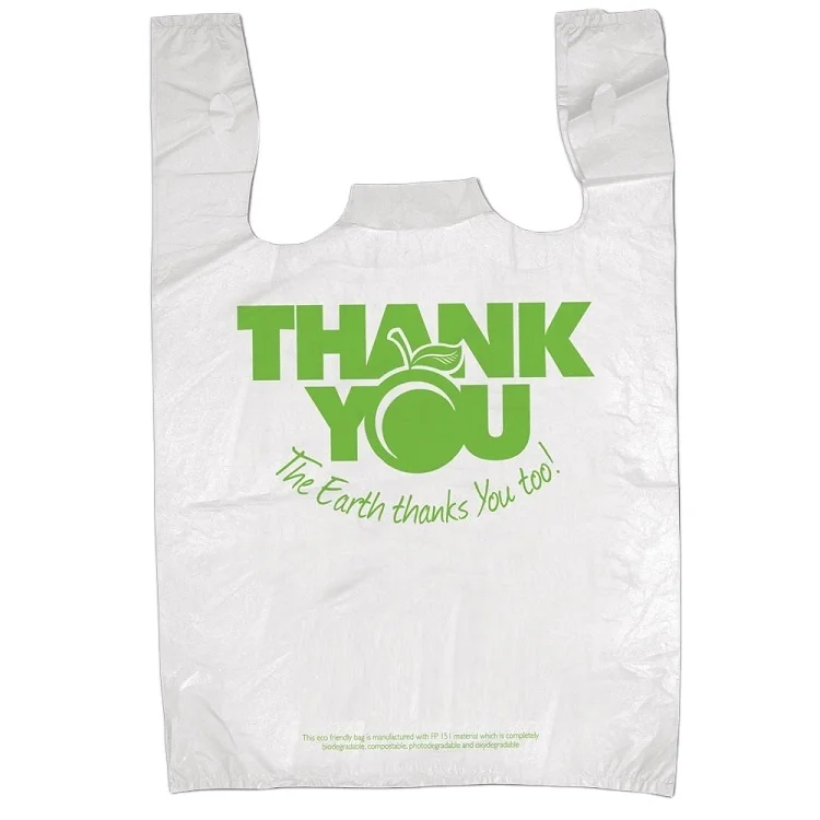 Custom 100% biodegradable compostable corn starch pla plastic t-shirt bag packaging plant bag supermarket retail bag_5
