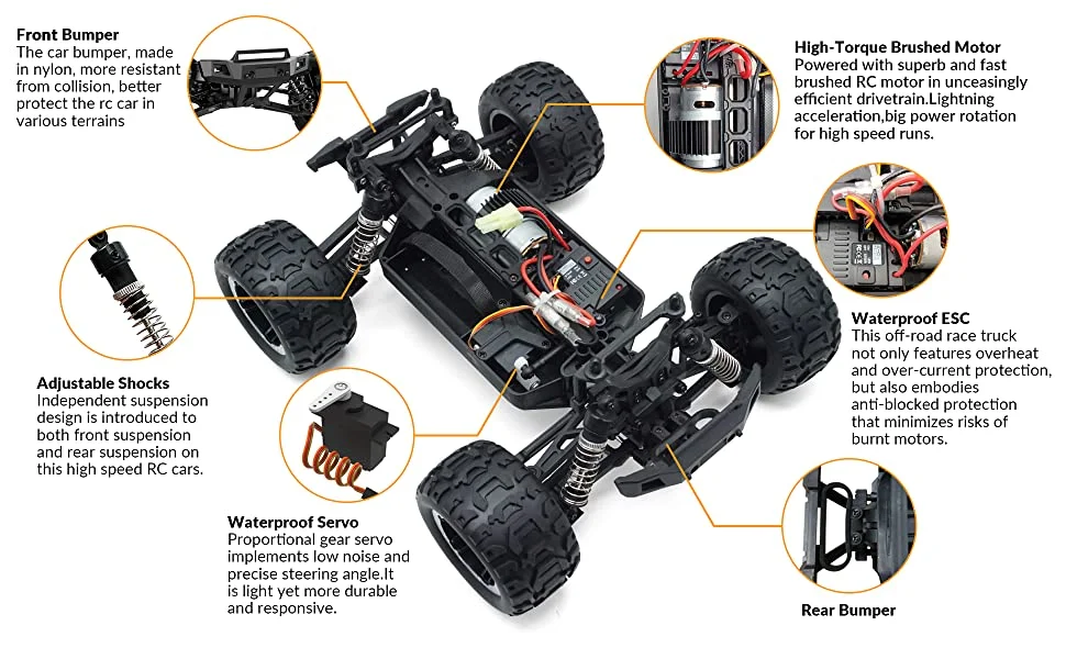 Off-Road Truck Racing Car RC Car 4WD 1/16 Scale  RTR High Speed Car Vehicle Christmas Gift