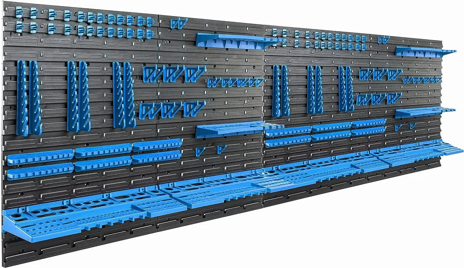 Wall Mount Garage Shelf 2304x780mm Plastic Tool Holder Wall Board With Small Fittings 116 accessories Plastic Pegboard Wall