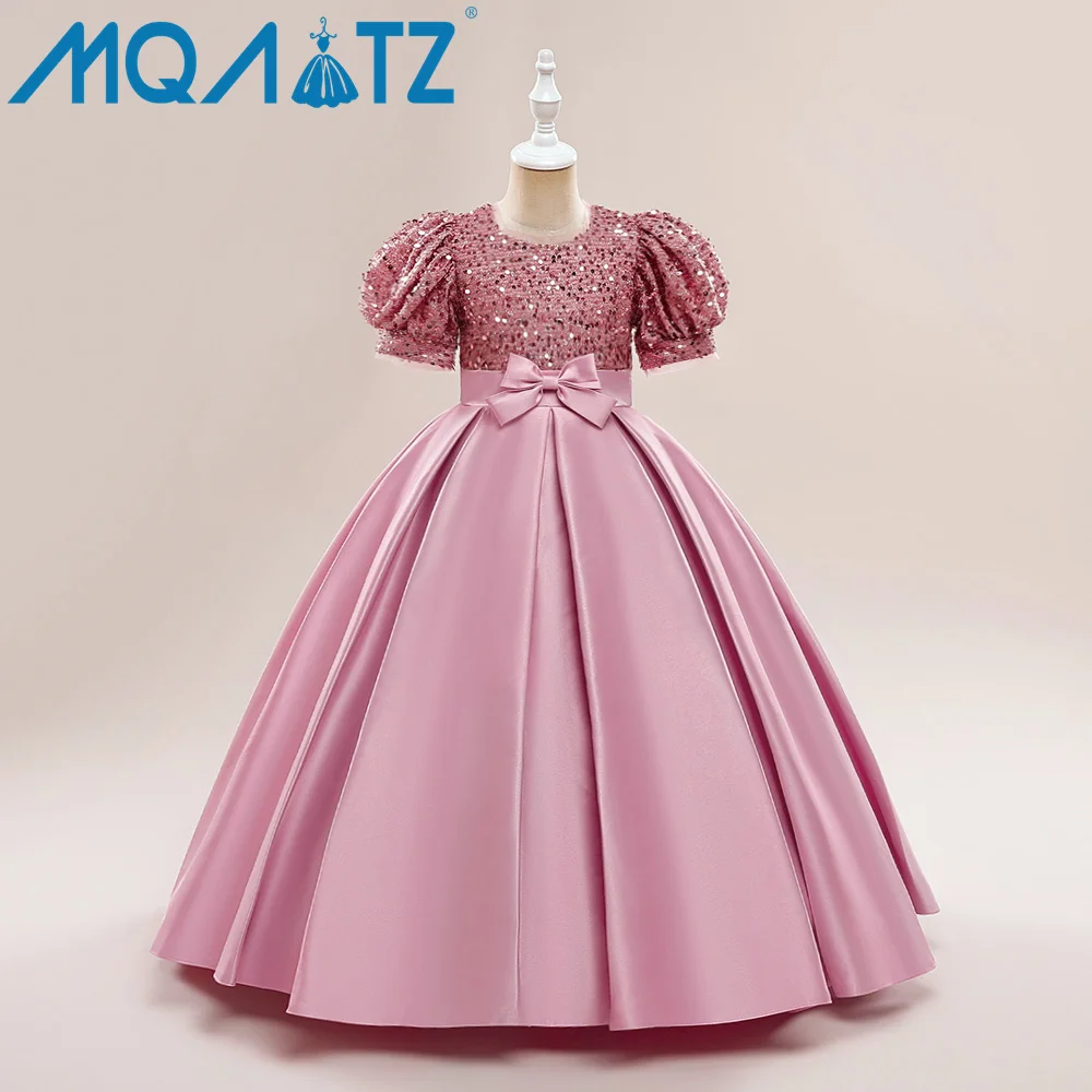 MQATZ Hot Sale Kids Flower Girl Dress Party Ball Gown 14 Years Children Party Wear Dresses For Girls