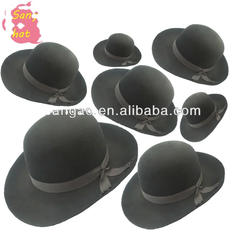 wholesale black bowler winter hat  wool felt large brim woman new fashion cheap