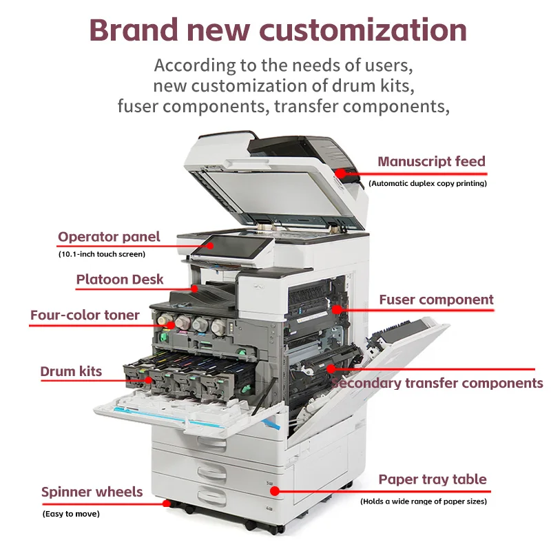 Factory Wholesale Ricoh MP 6055 All-in-One Multifunctional Photocopier Fax B&W A3 Max. Print Area General Type