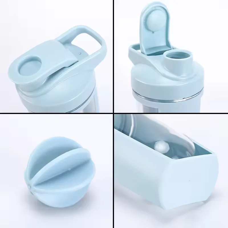 portable 500ml plastic Popular Protein Shaker Water Bottle and workout mini shaker bottle Sporting Gym Shake Cup with mixer ball