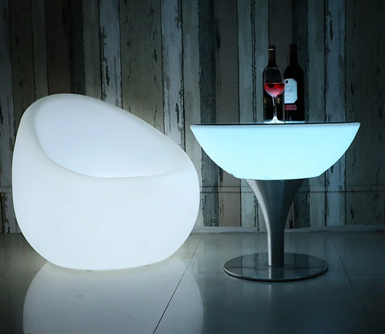 
wine glass shape Oval Pub portable led Tea table Round Dining plastic top stainless steel base for home 