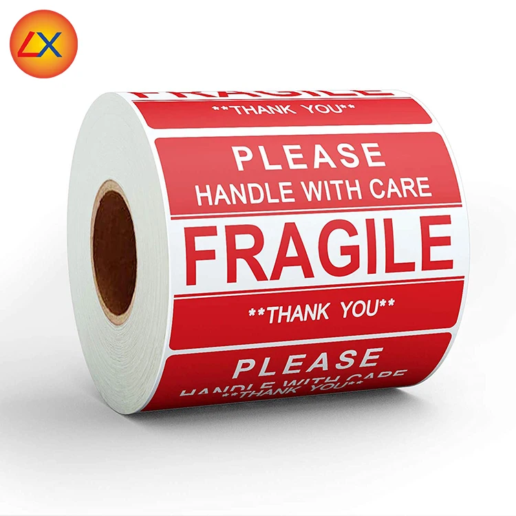 3x2 дюймовая ручка с осторожной, хрупкая, спасибо, предупреждающая упаковка, ярлык для доставки, наклейки, перманентные клейкие стикеры
