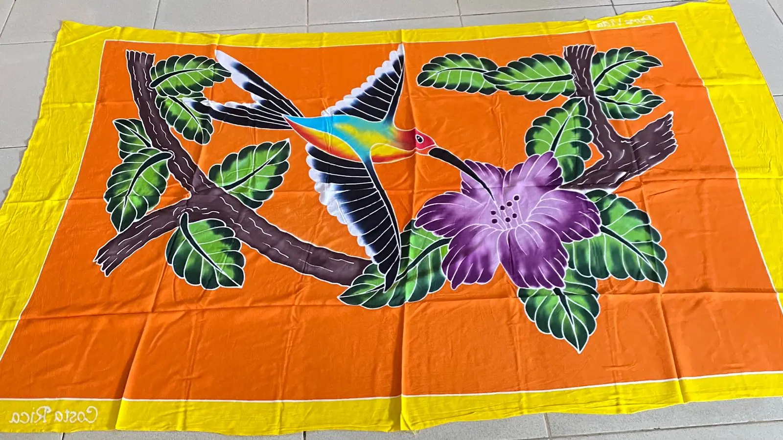 Wide Color Selections With Hand Painting Ornaments 100% Rayon Pareo Beach Sarong Best Quality Tropical Design