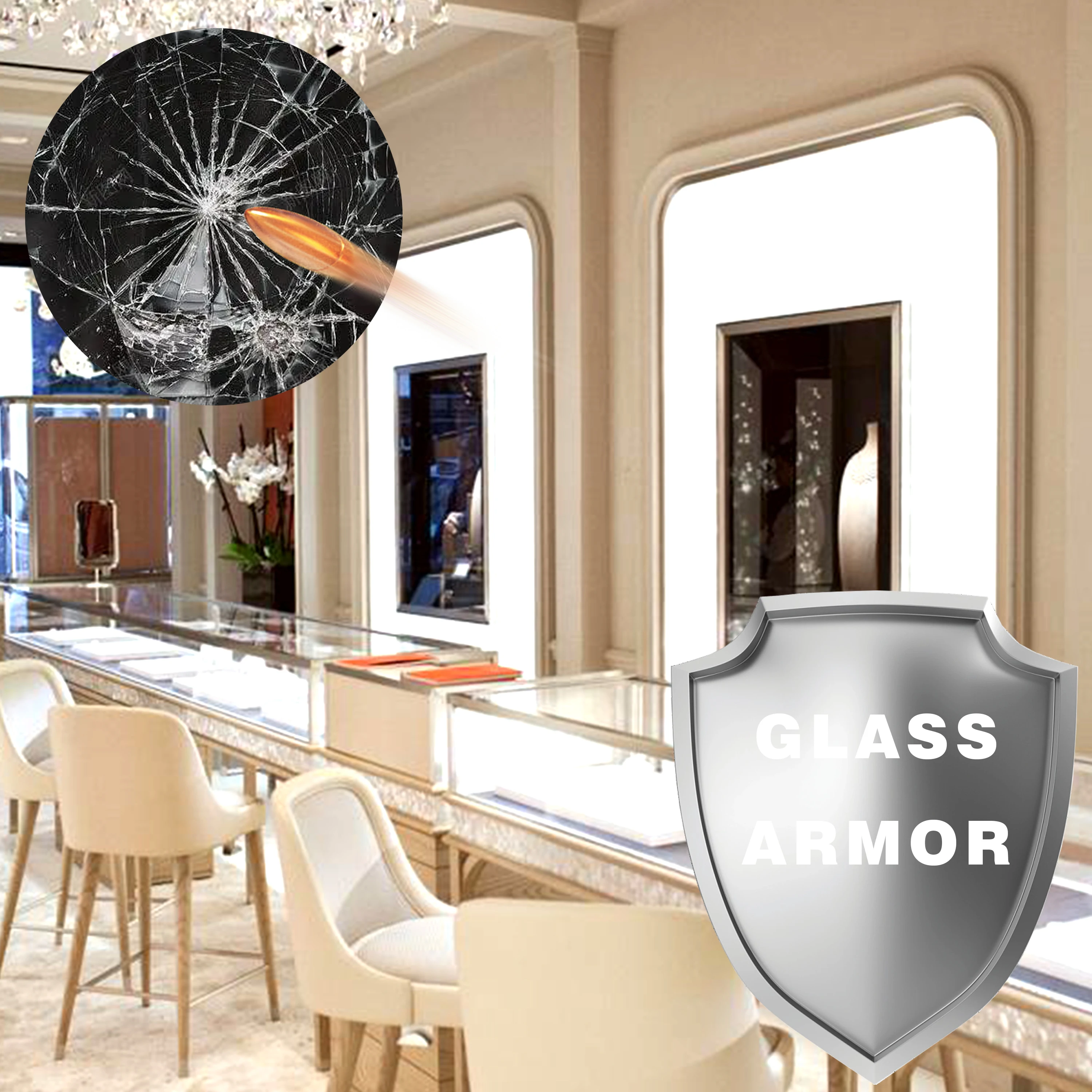 14Mil bulletproof shatterproof glass window film anti scratch glass safety security film clear anti shatter window safety film