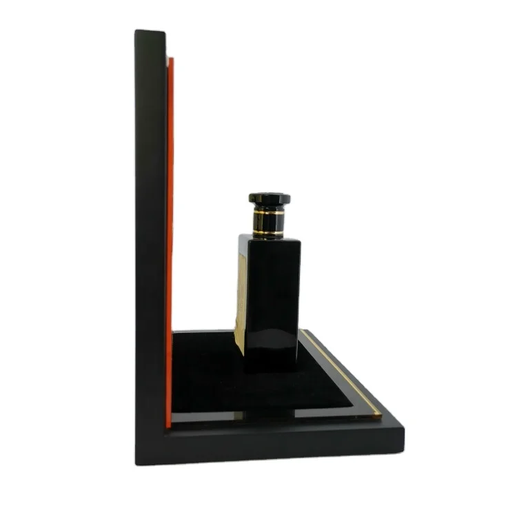 Factory Custom silk black acrylic perfume display rack Window cosmetics display rack