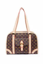 Dog PU Plaid Airline Bag Approved Pet Dog Portable Foldable Travel Bag Teddy Outing Carrying Bag