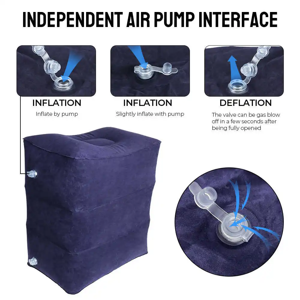 3 Layers Footrest Pillow PVC Inflatable On Airplane Car Bus Foot Pad Travel Foot Rest Pillows Adjustable High Leg Support