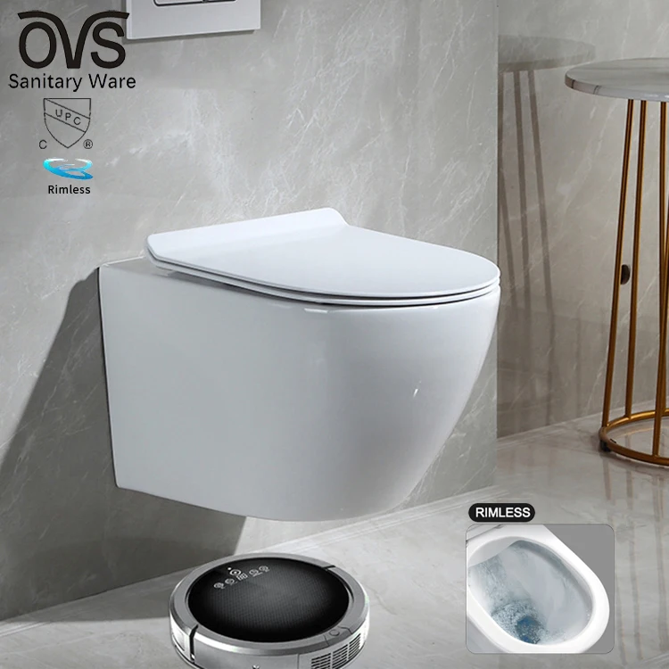 OVS cUPC North America White Ceramic Wall Hung Bathroom Toilets Guangzhou 2022 Foshan Toilet