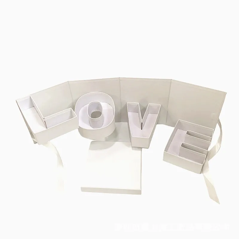Revolving Gift Box LOVE monogram  Flower Box with Hand gift box