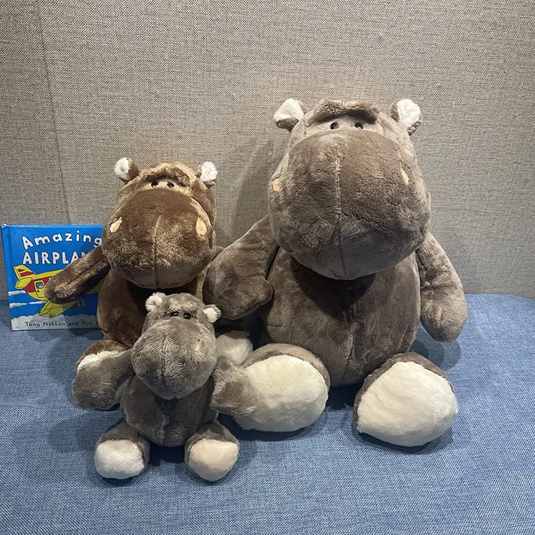 Real Life Hippo Plush Toy Realistic Wild Animals Stuffed Toys Lifelike Hippopotamus Soft Toys