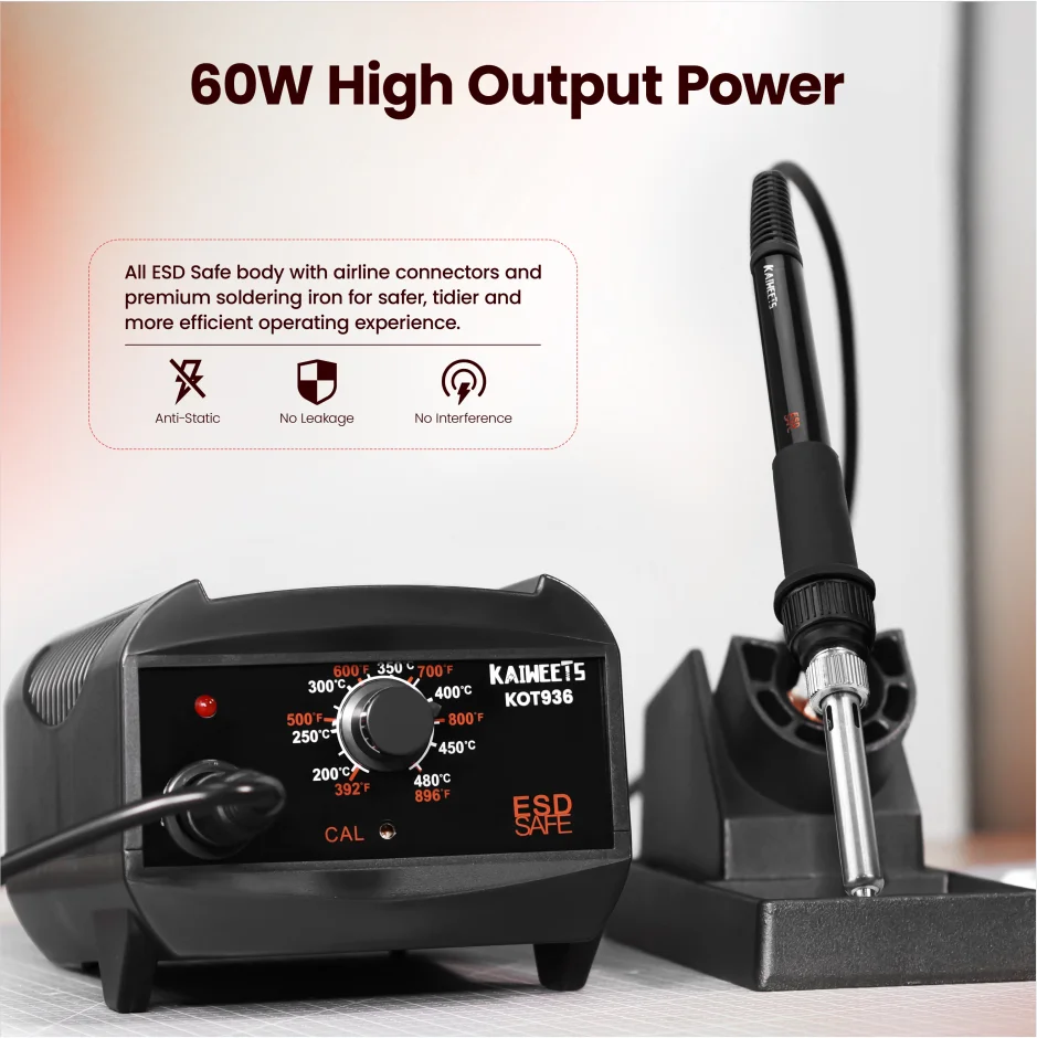 KAIWEETS 2 IN 1 Electric Soldering Station Rework Station hot air gun Welding Repair Soldering Iron Tools