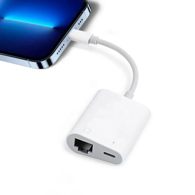 Factory Direct Sale USB 3.0 Lightning to Ethernet rj45 Adapter Ethernet LAN Network Adapter for Iphone