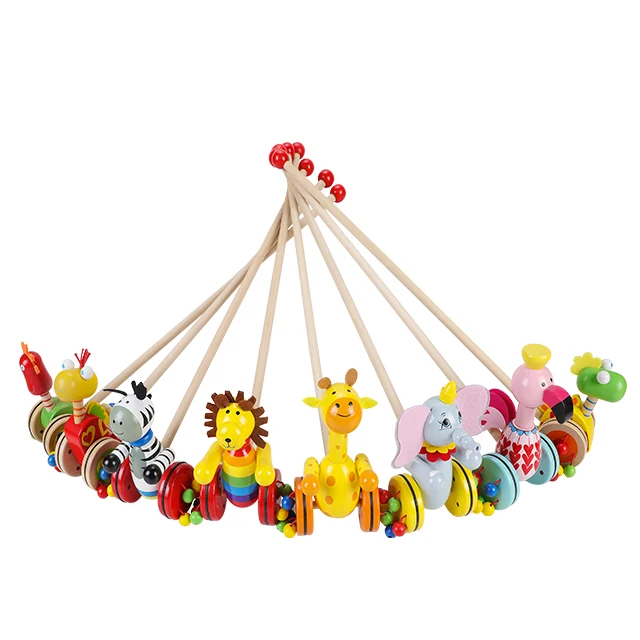 2020 best sale educational wooden baby push toys for toddlers