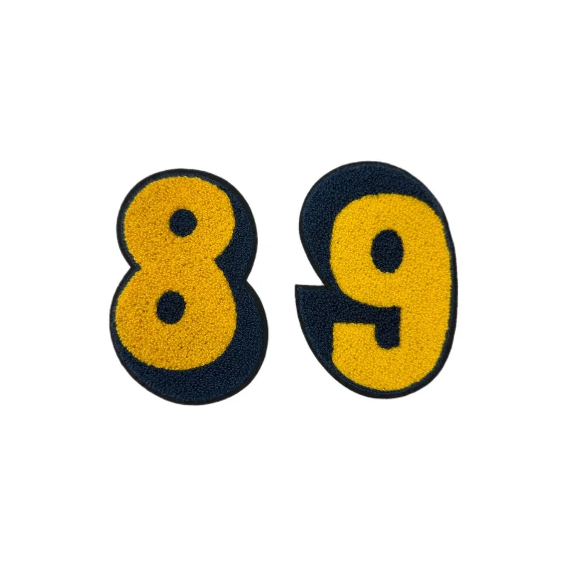 Chenille Tackle Twill Fabric for Embroidery Telephone digital patchs For Jersey Sports Wear  iron on cnstom patches