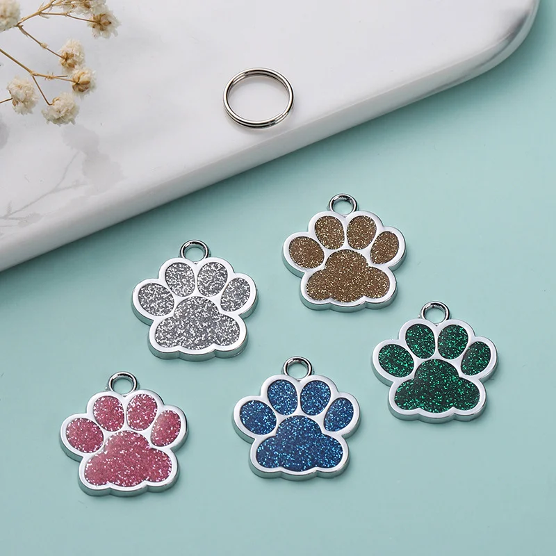 Customized Stainless Steel Metal Pet Tags Personalized Silicone Chains Dog Tags