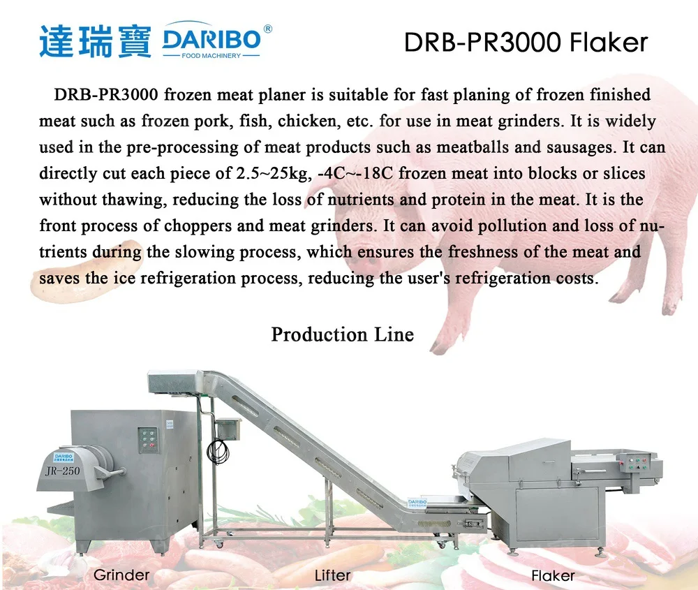 Big Block Cutter Frozen Meat Flaker Chicken Block Processing Machine Pork Slicer