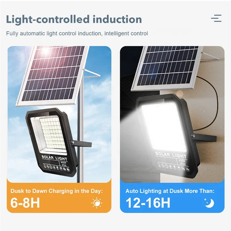 HOMBO 2024 Remote Ip66 Waterproof 100w 200w 300w 400w 500w Outdoor LED Solar Flood Light For Garden