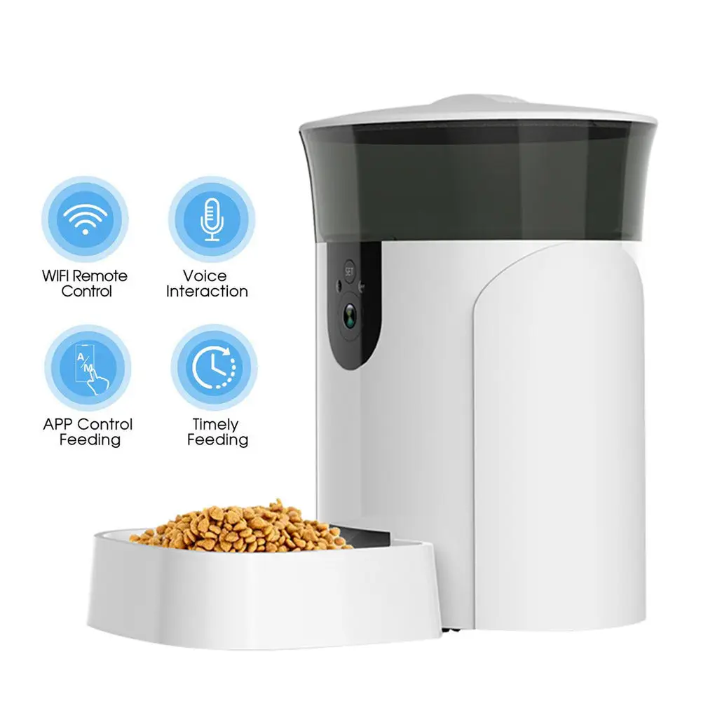 RSH Factory Wifi Remote Camera Control 7L Dog Food Feeder Smart Microchip Automatic Pet Feeder