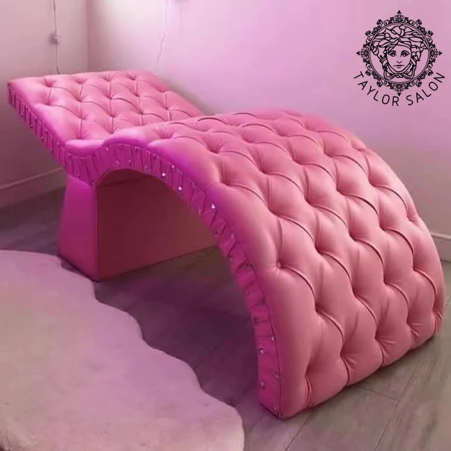 Leather Facial Massage Bed Modern Curve Lash Bed for Beauty Salon