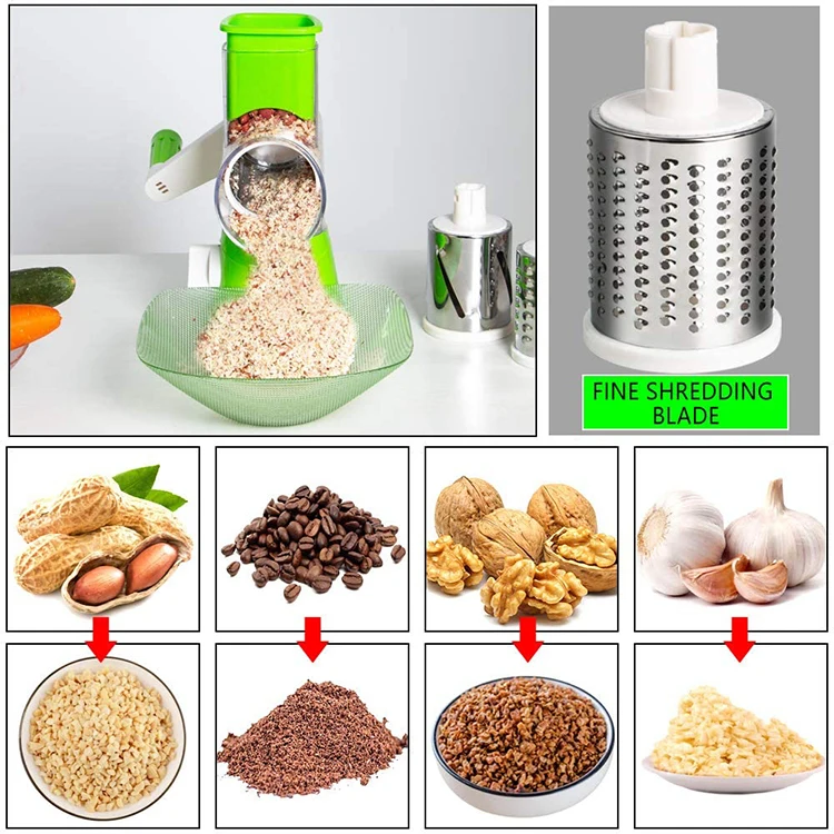 Home and kitchen For Fruit & Vegetable Tools Food Drum Cutter Manual Hand Blender Machine Vegetable Chopper Rotary Cheese Grater