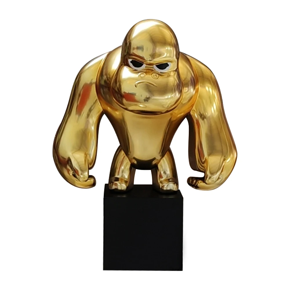 Custom Size Colorful Large Animal Gift Sculpture Modern Gorilla Sculpture Outdoor For Sale