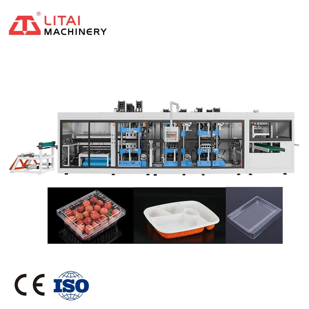 New Custom made Fully Automatic Fast Speed PP Sheet Manual Servo Drive System Thermoforming Machine China