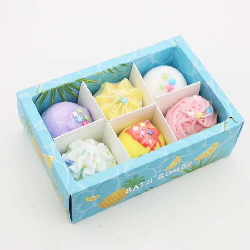 Muran rain bathbomb mini bathbombs private label Fragrance Bath Salt Ball Small Cupcake Bath Bombs with rings