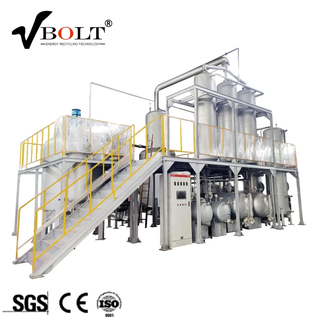 Highest Euro 5 standard Black oil to base oil distillation machine Waste motor used oil refinery plant
